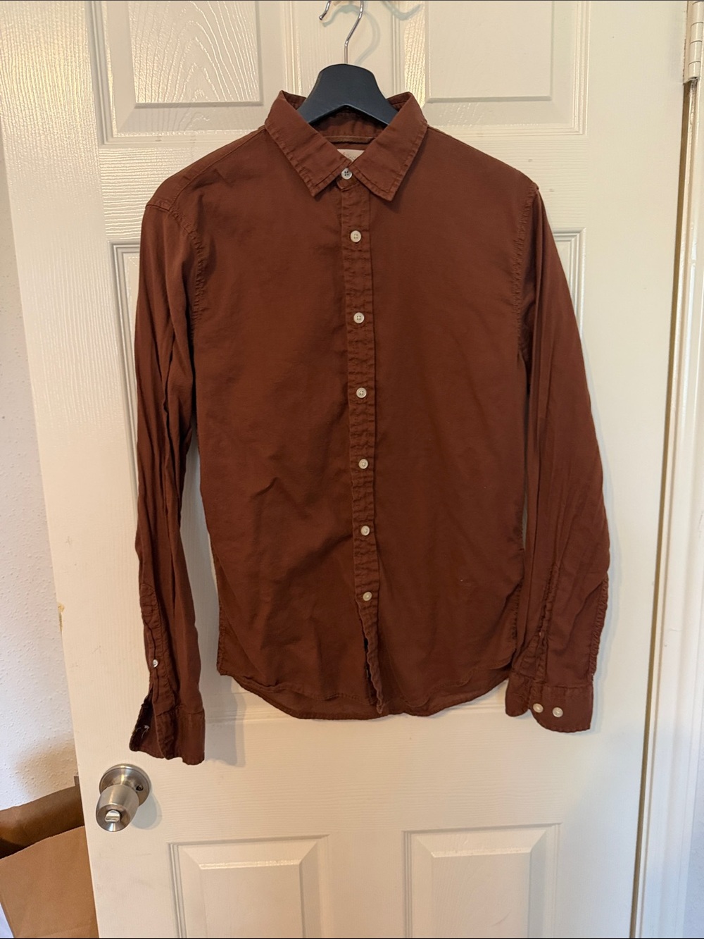 Banana Republic Brown Long-Sleeve Casual Button-Down Shirt